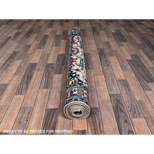 5'3"x8'6" Parchment White, Northwest Persian with Serrated Gul Motif, Aryana Collection, Vegetable Dyes, Soft Pile, High Mountain Wool, Hand Knotted, Densely Woven, Oriental Rug FWR6606
