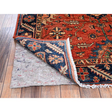 Load image into Gallery viewer, 4&#39;2&quot;x8&#39;4&quot; Summer Fig Red, Heriz All Over Design, Aryana Collection, Vegetable Dyes, High Mountain Wool, Hand Knotted, Soft Pile, Densely Woven, Wide Runner, Oriental Rug FWR6624