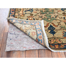 Load image into Gallery viewer, 2&#39;10&quot;x12&#39; Light Green, Heriz All Over Design, Aryana Collection, Vegetable Dyes, High Mountain Wool, Hand Knotted, Soft Pile, Densely Woven, Runner, Oriental Rug FWR6630