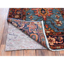 Load image into Gallery viewer, 2&#39;9&quot;x12&#39;10&quot; Imperial Blue, Heriz All Over Design, Aryana Grade, Vegetable Dyes, High Mountain Wool, Hand Knotted, Soft Pile, Densely Woven, Runner, Oriental Rug FWR6636