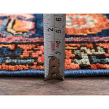 Load image into Gallery viewer, 2&#39;9&quot;x12&#39;10&quot; Imperial Blue, Heriz All Over Design, Aryana Grade, Vegetable Dyes, High Mountain Wool, Hand Knotted, Soft Pile, Densely Woven, Runner, Oriental Rug FWR6636
