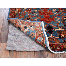 Load image into Gallery viewer, 2&#39;8&quot;x10&#39; Horizon Blue, Heriz All Over Design, Aryana Collection, Vegetable Dyes, High Mountain Wool, Hand Knotted, Soft Pile, Densely Woven, Runner, Oriental Rug FWR6642