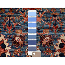 Load image into Gallery viewer, 2&#39;8&quot;x10&#39; Horizon Blue, Heriz All Over Design, Aryana Collection, Vegetable Dyes, High Mountain Wool, Hand Knotted, Soft Pile, Densely Woven, Runner, Oriental Rug FWR6642