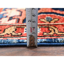 Load image into Gallery viewer, 2&#39;8&quot;x10&#39; Horizon Blue, Heriz All Over Design, Aryana Collection, Vegetable Dyes, High Mountain Wool, Hand Knotted, Soft Pile, Densely Woven, Runner, Oriental Rug FWR6642
