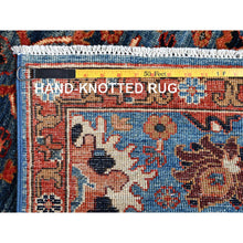 Load image into Gallery viewer, 2&#39;8&quot;x10&#39; Horizon Blue, Heriz All Over Design, Aryana Collection, Vegetable Dyes, High Mountain Wool, Hand Knotted, Soft Pile, Densely Woven, Runner, Oriental Rug FWR6642