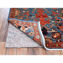 Load image into Gallery viewer, 2&#39;9&quot;x9&#39;9&quot; Imperial Blue, Heriz All Over Design, Aryana Collection, Vegetable Dyes, Soft Pile, High Mountain Wool, Hand Knotted, Densely Woven, Runner, Oriental Rug FWR6648