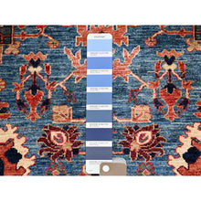 Load image into Gallery viewer, 2&#39;9&quot;x9&#39;9&quot; Imperial Blue, Heriz All Over Design, Aryana Collection, Vegetable Dyes, Soft Pile, High Mountain Wool, Hand Knotted, Densely Woven, Runner, Oriental Rug FWR6648