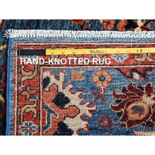Load image into Gallery viewer, 2&#39;9&quot;x9&#39;9&quot; Imperial Blue, Heriz All Over Design, Aryana Collection, Vegetable Dyes, Soft Pile, High Mountain Wool, Hand Knotted, Densely Woven, Runner, Oriental Rug FWR6648
