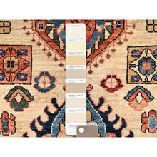 Load image into Gallery viewer, 2&#39;9&quot;x11&#39;9&quot; Parchment White, Karajeh With Tribal Medallions Design, Aryana Collection, Vegetable Dyes, High Mountain Wool, Soft Pile, Hand Knotted, Densely Woven, Runner, Oriental Rug FWR6654