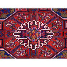 Load image into Gallery viewer, 10&#39;x12&#39;9&quot; Goji Berry Red With Large Centre Medallion, 100% Wool, Hand Knotted, Tribal Weaving, Clean, Ends And Sides Secured, Good Condition, Persian Heriz Vintage Oriental Rug FWR660