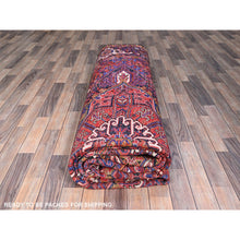 Load image into Gallery viewer, 10&#39;x12&#39;9&quot; Goji Berry Red With Large Centre Medallion, 100% Wool, Hand Knotted, Tribal Weaving, Clean, Ends And Sides Secured, Good Condition, Persian Heriz Vintage Oriental Rug FWR660