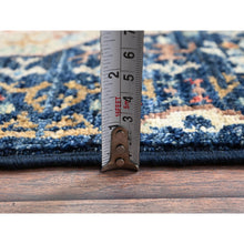 Load image into Gallery viewer, 2&#39;9&quot;x10&#39;2&quot; Navy Blue, Mamluk Design, Aryana Collection, Vegetable Dyes, Soft Pile, High Mountain Wool, Hand Knotted, Densely Woven, Runner, Oriental Rug FWR6672