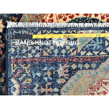 Load image into Gallery viewer, 2&#39;9&quot;x10&#39;2&quot; Navy Blue, Mamluk Design, Aryana Collection, Vegetable Dyes, Soft Pile, High Mountain Wool, Hand Knotted, Densely Woven, Runner, Oriental Rug FWR6672