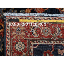 Load image into Gallery viewer, 2&#39;6&quot;x7&#39;9&quot; Yale Blue, Heriz All Over Design, Aryana Collection, Vegetable Dyes, Hand Knotted, Soft Pile, High Mountain Wool, Densely Woven, Runner, Oriental Rug FWR6678