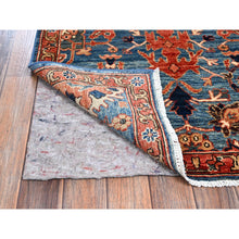 Load image into Gallery viewer, 2&#39;10&quot;x9&#39;7&quot; Imperial Blue, Heriz All Over Design, Aryana Collection, Vegetable Dyes, Soft Pile, High Mountain Wool, Hand Knotted, Densely Woven, Runner, Oriental Rug FWR6690