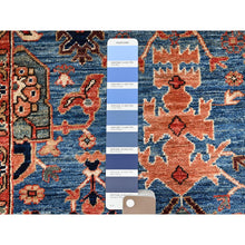 Load image into Gallery viewer, 2&#39;10&quot;x9&#39;7&quot; Imperial Blue, Heriz All Over Design, Aryana Collection, Vegetable Dyes, Soft Pile, High Mountain Wool, Hand Knotted, Densely Woven, Runner, Oriental Rug FWR6690