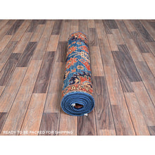 Load image into Gallery viewer, 2&#39;10&quot;x9&#39;7&quot; Imperial Blue, Heriz All Over Design, Aryana Collection, Vegetable Dyes, Soft Pile, High Mountain Wool, Hand Knotted, Densely Woven, Runner, Oriental Rug FWR6690