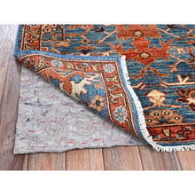 Load image into Gallery viewer, 3&#39;x10&#39; Bayern Blue, Heriz All Over Design, Aryana Collection, Vegetable Dyes, Soft Pile, High Mountain Wool, Hand Knotted, Densely Woven, Runner, Oriental Rug FWR6702