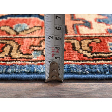 Load image into Gallery viewer, 3&#39;x10&#39; Bayern Blue, Heriz All Over Design, Aryana Collection, Vegetable Dyes, Soft Pile, High Mountain Wool, Hand Knotted, Densely Woven, Runner, Oriental Rug FWR6702