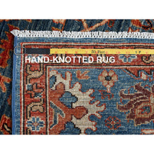 Load image into Gallery viewer, 3&#39;x10&#39; Bayern Blue, Heriz All Over Design, Aryana Collection, Vegetable Dyes, Soft Pile, High Mountain Wool, Hand Knotted, Densely Woven, Runner, Oriental Rug FWR6702