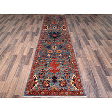 Load image into Gallery viewer, 2&#39;9&quot;x10&#39;1&quot; Imperial Blue, Heriz All Over Design, Aryana Collection, Vegetable Dyes, Soft Pile, High Mountain Wool, Hand Knotted, Densely Woven, Runner, Oriental Rug FWR6714