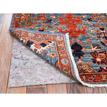 Load image into Gallery viewer, 2&#39;9&quot;x10&#39;1&quot; Imperial Blue, Heriz All Over Design, Aryana Collection, Vegetable Dyes, Soft Pile, High Mountain Wool, Hand Knotted, Densely Woven, Runner, Oriental Rug FWR6714