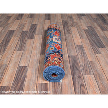 Load image into Gallery viewer, 2&#39;9&quot;x10&#39;1&quot; Imperial Blue, Heriz All Over Design, Aryana Collection, Vegetable Dyes, Soft Pile, High Mountain Wool, Hand Knotted, Densely Woven, Runner, Oriental Rug FWR6714