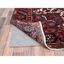 Load image into Gallery viewer, 8&#39;7&#39;x11&#39;1&quot; Cherry Red, Tribal Village Nomad Art With Large Geometric Motif, Vibrant Wool, Hand Knotted, Ends And Sides Secured Professionally, Cleaned, Mint Condition, Vintage Persian Heriz Oriental Rug FWR666
