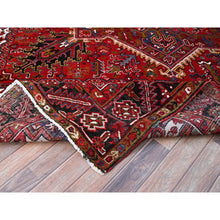 Load image into Gallery viewer, 8&#39;7&#39;x11&#39;1&quot; Cherry Red, Tribal Village Nomad Art With Large Geometric Motif, Vibrant Wool, Hand Knotted, Ends And Sides Secured Professionally, Cleaned, Mint Condition, Vintage Persian Heriz Oriental Rug FWR666