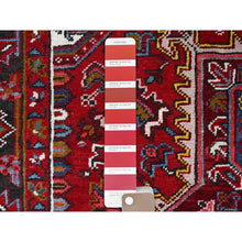 Load image into Gallery viewer, 8&#39;7&#39;x11&#39;1&quot; Cherry Red, Tribal Village Nomad Art With Large Geometric Motif, Vibrant Wool, Hand Knotted, Ends And Sides Secured Professionally, Cleaned, Mint Condition, Vintage Persian Heriz Oriental Rug FWR666