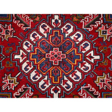 Load image into Gallery viewer, 8&#39;7&#39;x11&#39;1&quot; Cherry Red, Tribal Village Nomad Art With Large Geometric Motif, Vibrant Wool, Hand Knotted, Ends And Sides Secured Professionally, Cleaned, Mint Condition, Vintage Persian Heriz Oriental Rug FWR666