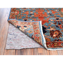 Load image into Gallery viewer, 2&#39;7&quot;x9&#39;9&quot; Bayern Blue, Heriz All Over Design, Aryana Grade, Vegetable Dyes, Soft Pile, High Mountain Wool, Hand Knotted, Densely Woven, Runner, Oriental Rug FWR6720