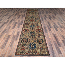 Load image into Gallery viewer, 3&#39;x13&#39;10&quot; Tan Brown, Northwest Persian All Over Design, Aryana Grade, Vegetable Dyes, Soft Pile, High Mountain Wool, Hand Knotted, Densely Woven, Runner, Oriental Rug FWR6756