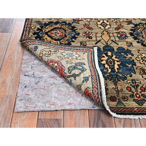 3'x13'10" Tan Brown, Northwest Persian All Over Design, Aryana Grade, Vegetable Dyes, Soft Pile, High Mountain Wool, Hand Knotted, Densely Woven, Runner, Oriental Rug FWR6756
