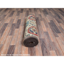 Load image into Gallery viewer, 3&#39;x13&#39;10&quot; Tan Brown, Northwest Persian All Over Design, Aryana Grade, Vegetable Dyes, Soft Pile, High Mountain Wool, Hand Knotted, Densely Woven, Runner, Oriental Rug FWR6756