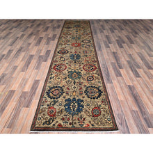 Load image into Gallery viewer, 3&#39;x14&#39; Dark Vanilla Brown, Northwest Persian All Over Design, Aryana Grade, Vegetable Dyes, Soft Pile, High Mountain Wool, Hand Knotted, Densely Woven, Runner, Oriental Rug FWR6762