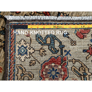 3'x14' Dark Vanilla Brown, Northwest Persian All Over Design, Aryana Grade, Vegetable Dyes, Soft Pile, High Mountain Wool, Hand Knotted, Densely Woven, Runner, Oriental Rug FWR6762