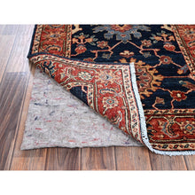 Load image into Gallery viewer, 2&#39;6&quot;x7&#39;10&quot; Midnight Blue, Heriz All Over Design, Aryana Collection, Vegetable Dyes, Hand Knotted, Soft Pile, High Mountain Wool, Densely Woven, Runner, Oriental Rug FWR6768
