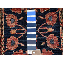 Load image into Gallery viewer, 2&#39;6&quot;x7&#39;10&quot; Midnight Blue, Heriz All Over Design, Aryana Collection, Vegetable Dyes, Hand Knotted, Soft Pile, High Mountain Wool, Densely Woven, Runner, Oriental Rug FWR6768