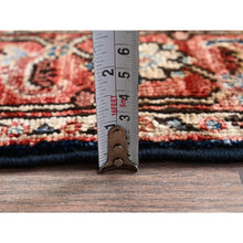 Load image into Gallery viewer, 2&#39;6&quot;x7&#39;10&quot; Midnight Blue, Heriz All Over Design, Aryana Collection, Vegetable Dyes, Hand Knotted, Soft Pile, High Mountain Wool, Densely Woven, Runner, Oriental Rug FWR6768
