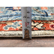 Load image into Gallery viewer, 4&#39;3&quot;x13&#39;1&quot; Light Green, Karajeh With Tribal Medallions Design, Aryana Collection, Vegetable Dyes, High Mountain Wool, Soft Pile, Hand Knotted, Densely Woven, Wide Runner, Oriental Rug FWR6786