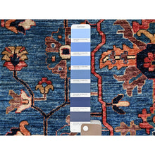 Load image into Gallery viewer, 4&#39;1&quot;x9&#39;10&quot; Imperial Blue, Heriz All Over Design, Aryana Collection, Vegetable Dyes, Hand Knotted, Soft Pile, High Mountain Wool, Densely Woven, Wide Runner, Oriental Rug FWR6810