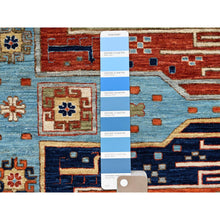 Load image into Gallery viewer, 6&#39;x8&#39;6&quot; Maya Blue, Armenian Inspired Caucasian Design, Small Bird Figurines, Super Fine Wool, Densely Woven, 200 Kpsi, Hand Knotted, Natural Dyes, Oriental Rug FWR6864