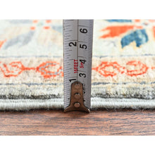 Load image into Gallery viewer, 4&#39;x9&#39;5&quot; Light Green, Armenian Inspired Caucasian Design, Super Fine Wool, 200 Kpsi, Vegetable Dyes, Hand Knotted, Wide Runner, Oriental Rug FWR6870