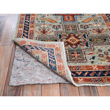 Load image into Gallery viewer, 2&#39;9&quot;x8&#39; Misty Gray, Armenian Inspired Caucasian Design With Bird Figurines, 200 Kpsi, Super Fine Wool, Hand Knotted, Denser Weave, Vegetable Dyes, Runner, Oriental Rug FWR6876