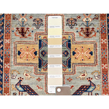 Load image into Gallery viewer, 2&#39;8&quot;x9&#39;7&quot; Misty Gray, Armenian Inspired Caucasian Design With Bird Figurines, 200 Kpsi, Super Fine Wool, Hand Knotted, Denser Weave, Vegetable Dyes, Runner, Oriental Rug FWR6900