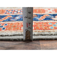Load image into Gallery viewer, 2&#39;8&quot;x9&#39;7&quot; Misty Gray, Armenian Inspired Caucasian Design With Bird Figurines, 200 Kpsi, Super Fine Wool, Hand Knotted, Denser Weave, Vegetable Dyes, Runner, Oriental Rug FWR6900