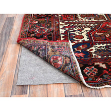 Load image into Gallery viewer, 8&#39;2&quot;x10&#39;10&quot; Tomato Tango Red, Central Geometric Medallion, Evenly Worn, Cleaned, Good Condition, Hand Knotted, Persian Heriz All Wool, Cropped Thin, Sides And Ends Secured Professionally, Vintage Oriental Rug FWR696