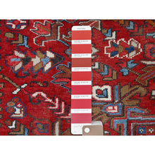 Load image into Gallery viewer, 8&#39;2&quot;x10&#39;10&quot; Tomato Tango Red, Central Geometric Medallion, Evenly Worn, Cleaned, Good Condition, Hand Knotted, Persian Heriz All Wool, Cropped Thin, Sides And Ends Secured Professionally, Vintage Oriental Rug FWR696
