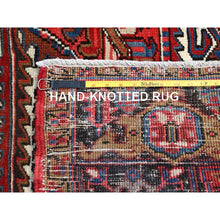 Load image into Gallery viewer, 8&#39;2&quot;x10&#39;10&quot; Tomato Tango Red, Central Geometric Medallion, Evenly Worn, Cleaned, Good Condition, Hand Knotted, Persian Heriz All Wool, Cropped Thin, Sides And Ends Secured Professionally, Vintage Oriental Rug FWR696